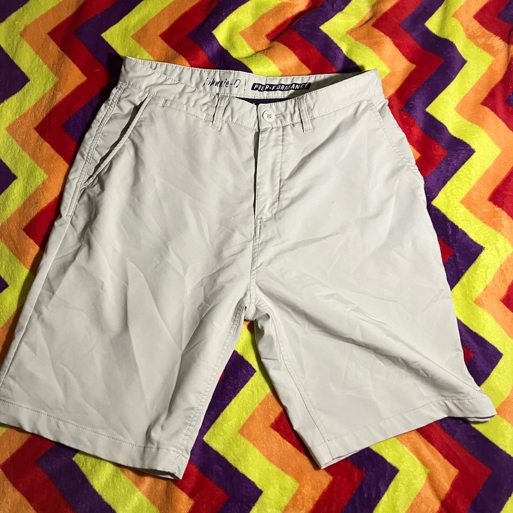 Johnnie-O Shorts Mens 32 cream Cross Country Prep-Formance Golf Shorts